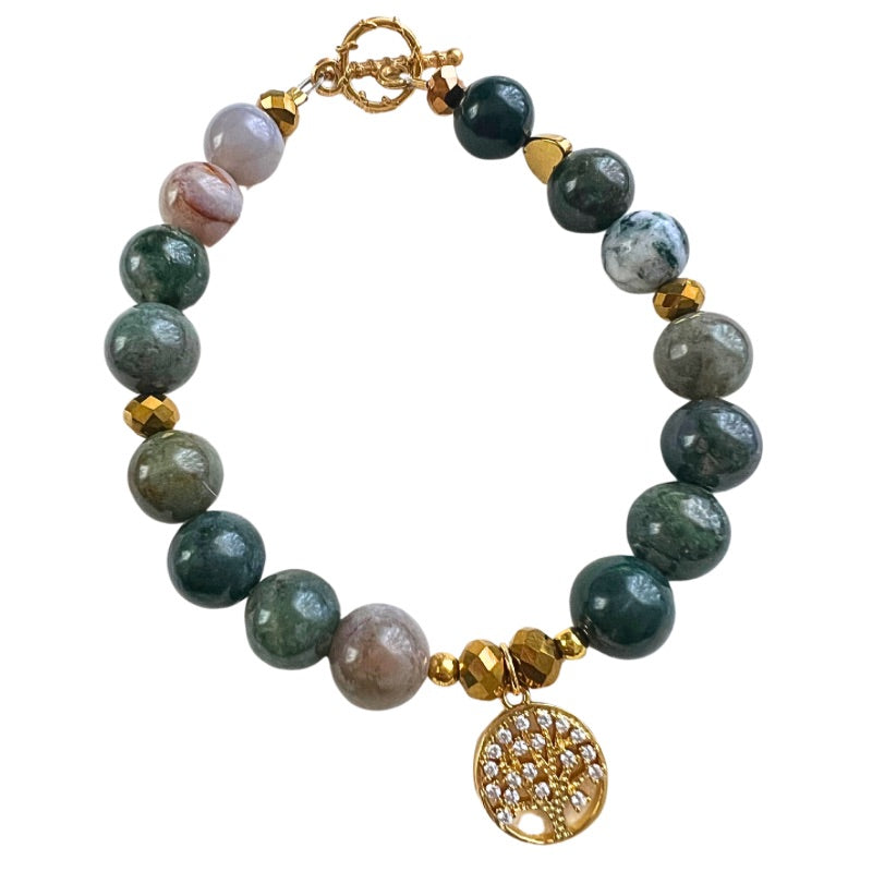 Tree of Life Fancy Jasper Beaded Bracelet