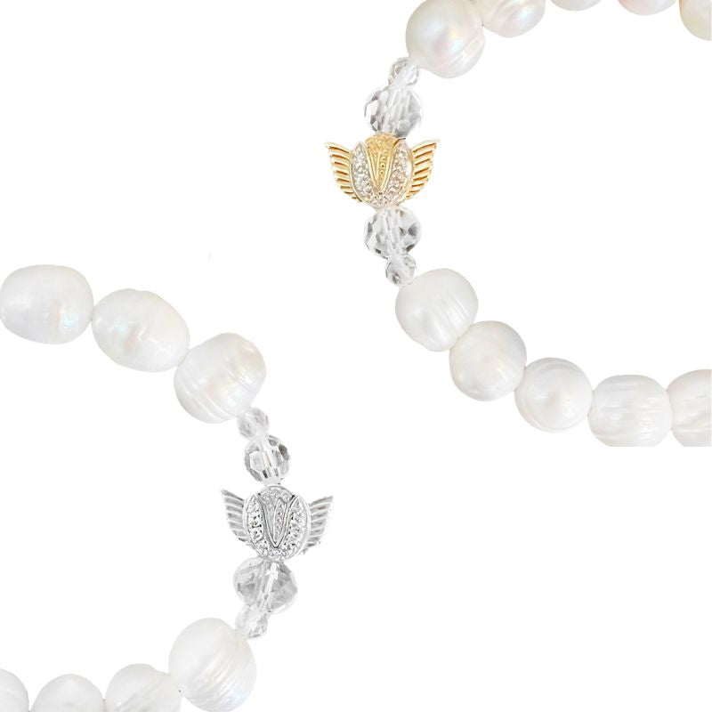 Tulip Angel Fresh Water Pearl Bracelet by Goddaughters