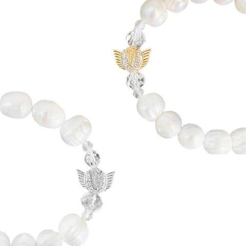Tulip Angel Fresh Water Pearl Bracelet by Goddaughters