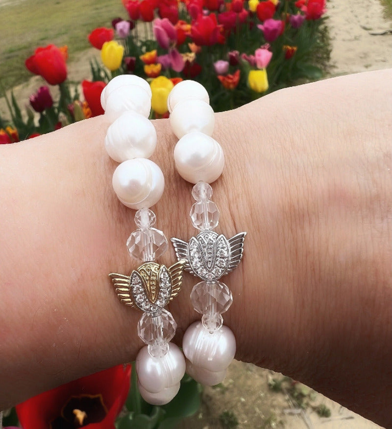 Tulip Angel Pearl Bracelet by Goddaughters