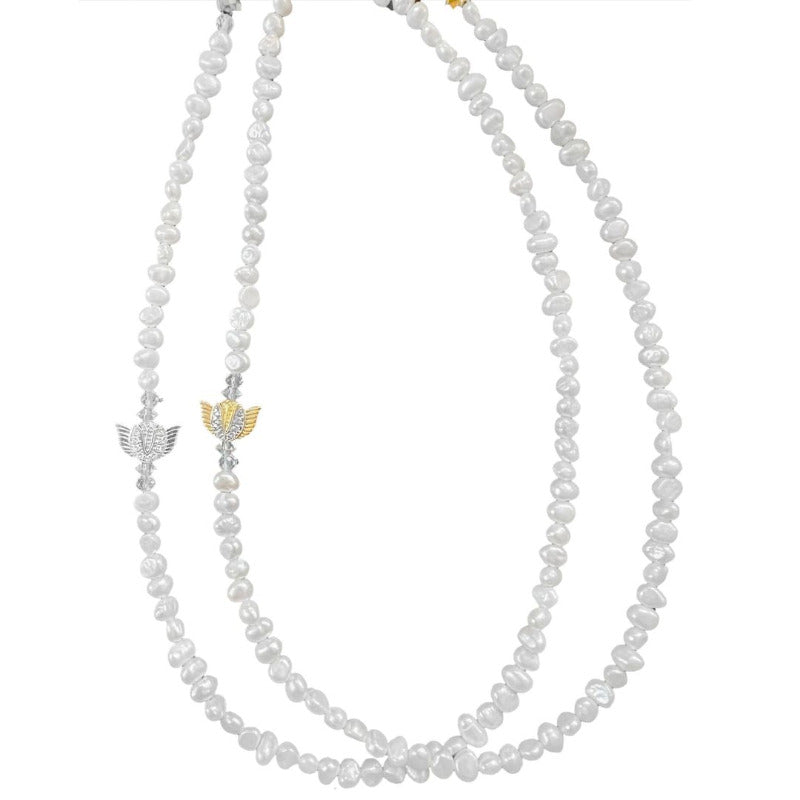 Tulip Angel on my Shoulder Freshwater Pearl Necklace