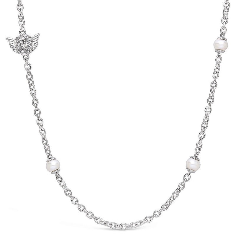 Tulip Angel on my Shoulder Pearl Station Necklace by Goddaughters