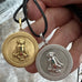 Zen Dog Meditation Medallions in Gold and Silver by Goddaughters 