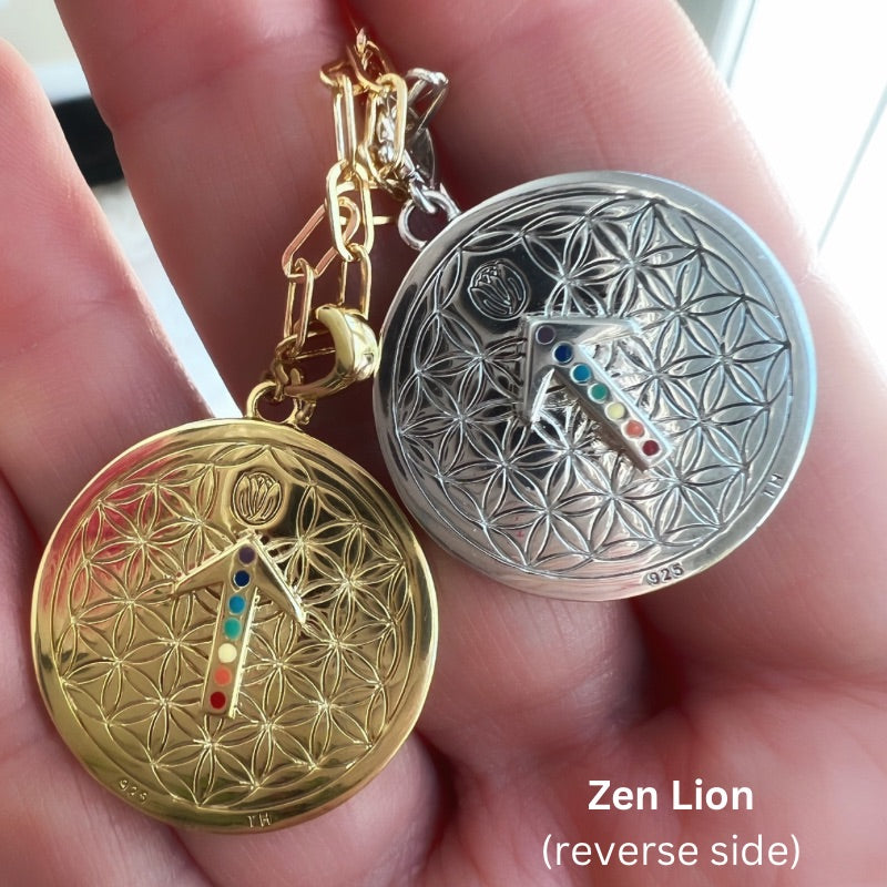 Zen Lion Warrior Teiwaz Chakra Medallion Necklace by Goddaughters