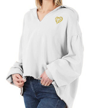 Angel on my Shoulder Creme Hoodie by Goddaughters Wearable Art for the Soul