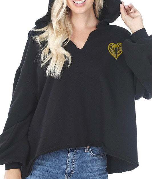 Black Angel on my Shoulder Hoodie Wearable Art for the Soul by Goddaughters