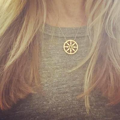 Dharma Wheel Necklace for zen tranquility peace necklace