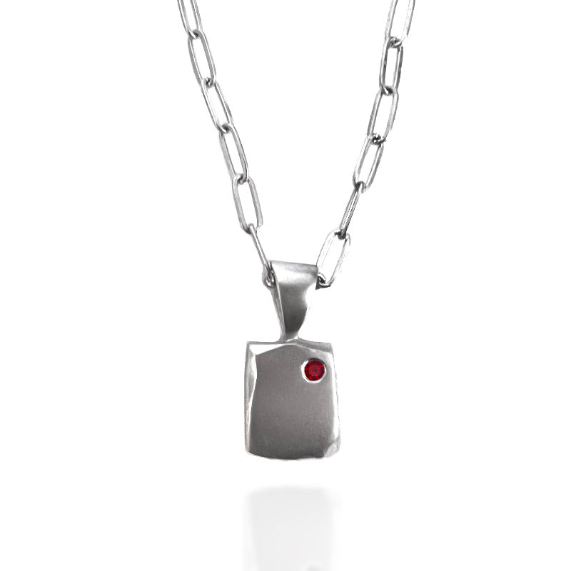Garnet Odin Link Chain Necklace by Angela Deegan Goddaughters