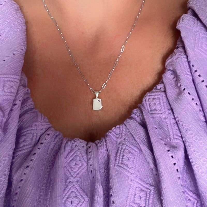 Goddaughters Odin Amethyst Paperclip Chain necklace