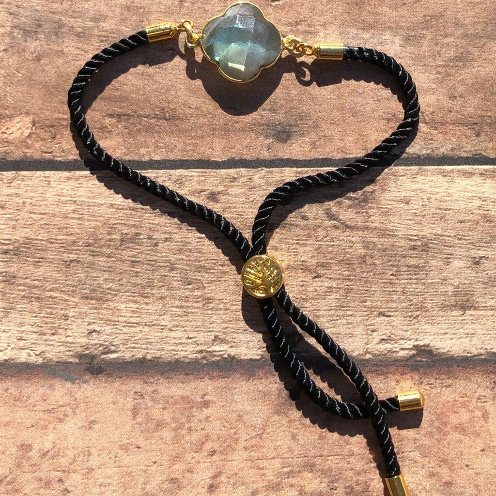 TREE OF LIFE Labradorite BRACELET GOLD CLOVER GODDAUGHTERS WEARABLE ART OF THE SOUL