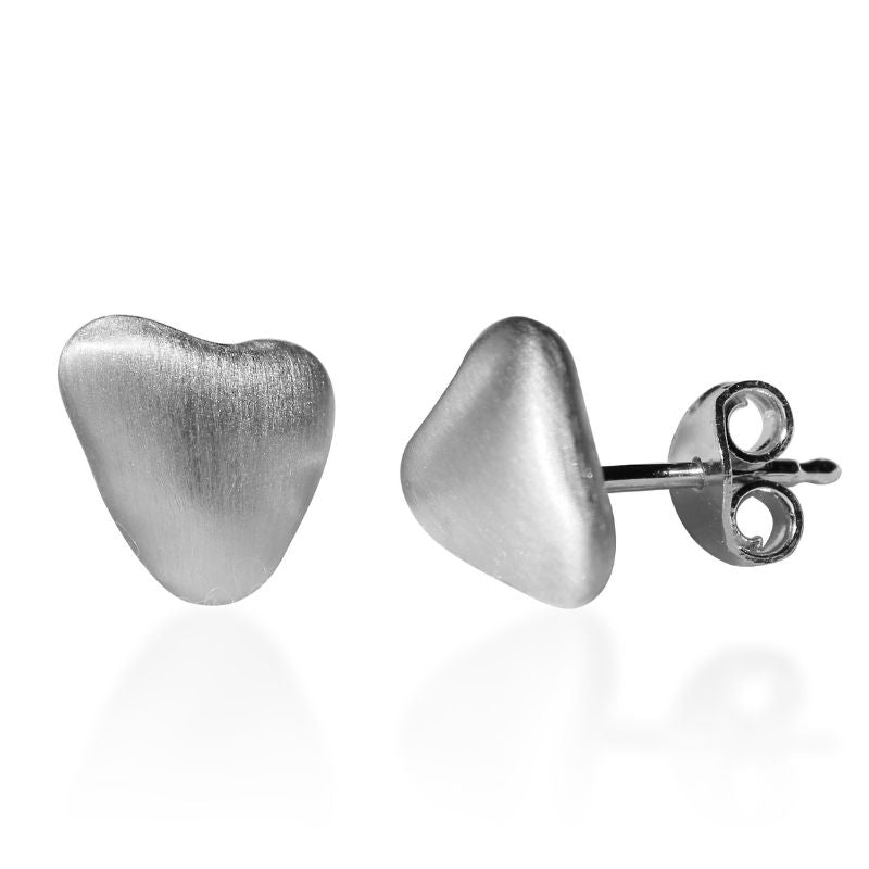MINDFUL PEBBLE STERLING SILVER STUD EARRINGS FOR ZEN BY GODDAUGHTERS