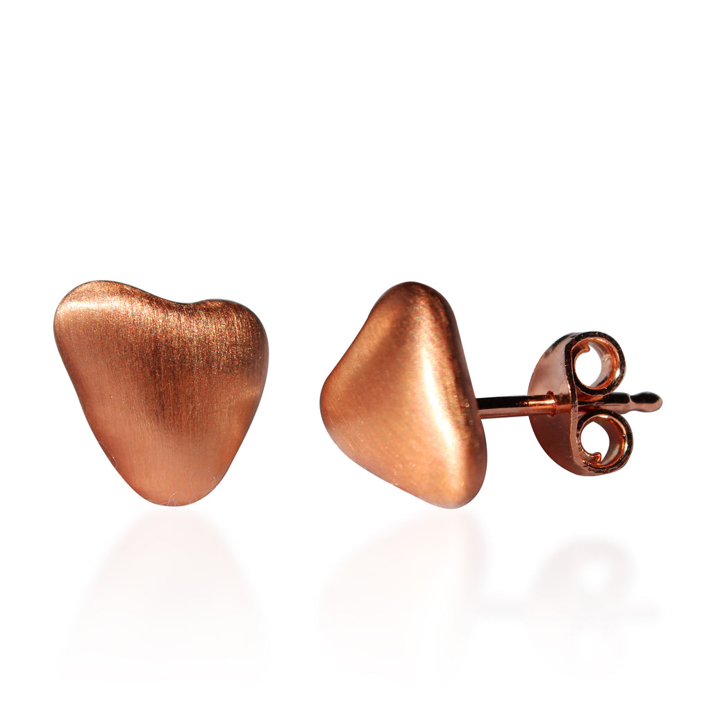 Mindful Pebble a symbol of Mindfulness Rose Gold Stud Earrings by the Goddaughters