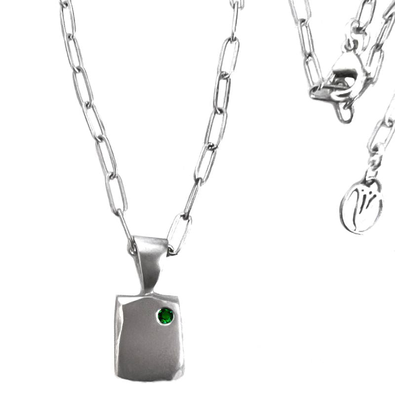 Odin Link Emerald Necklace adjustable by Goddaughters