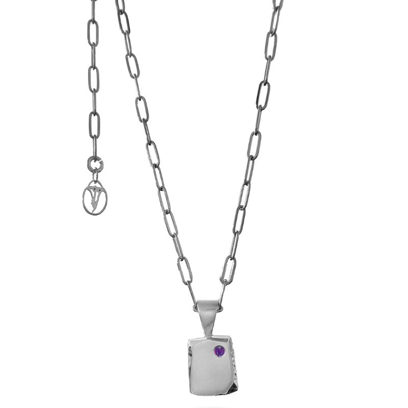 Odin Link Amethyst Necklace by Goddaughters
