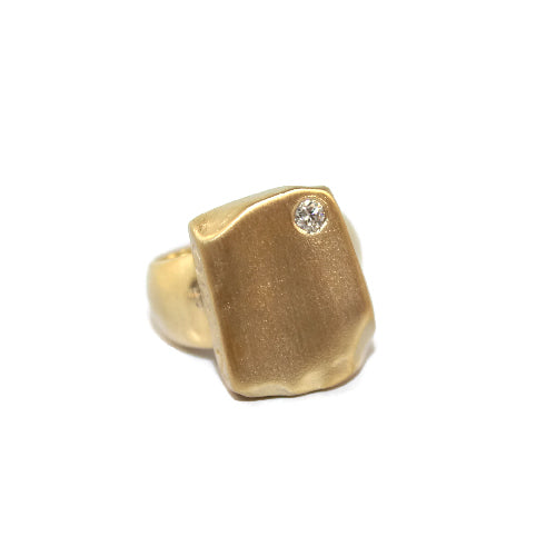 Yellow Gold Odin Ring genuine diamond