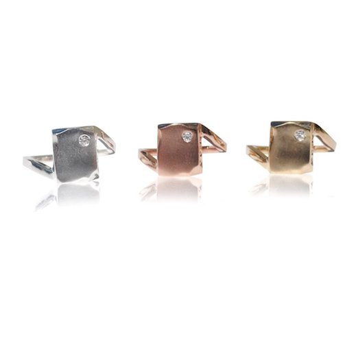 Sterling Silver with Rhodium Solid Rose Gold Solid Yellow gold Odin Petite Ring