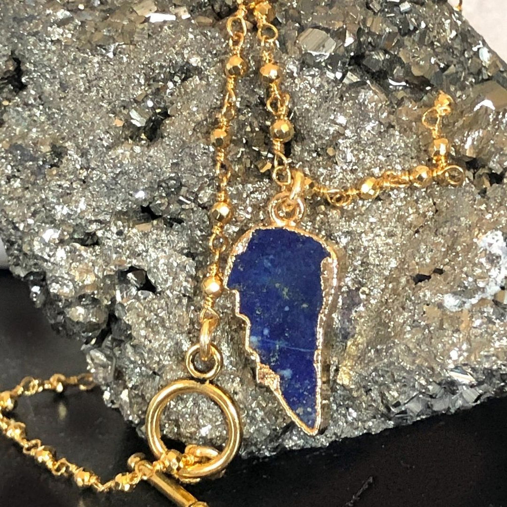 Peace Angel Lapis Stone Necklace by Goddaughters