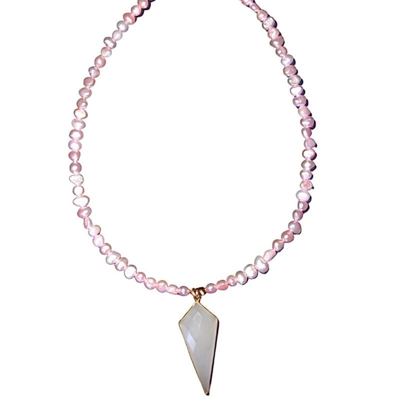 Spear Pink Freshwater Pearl Necklace