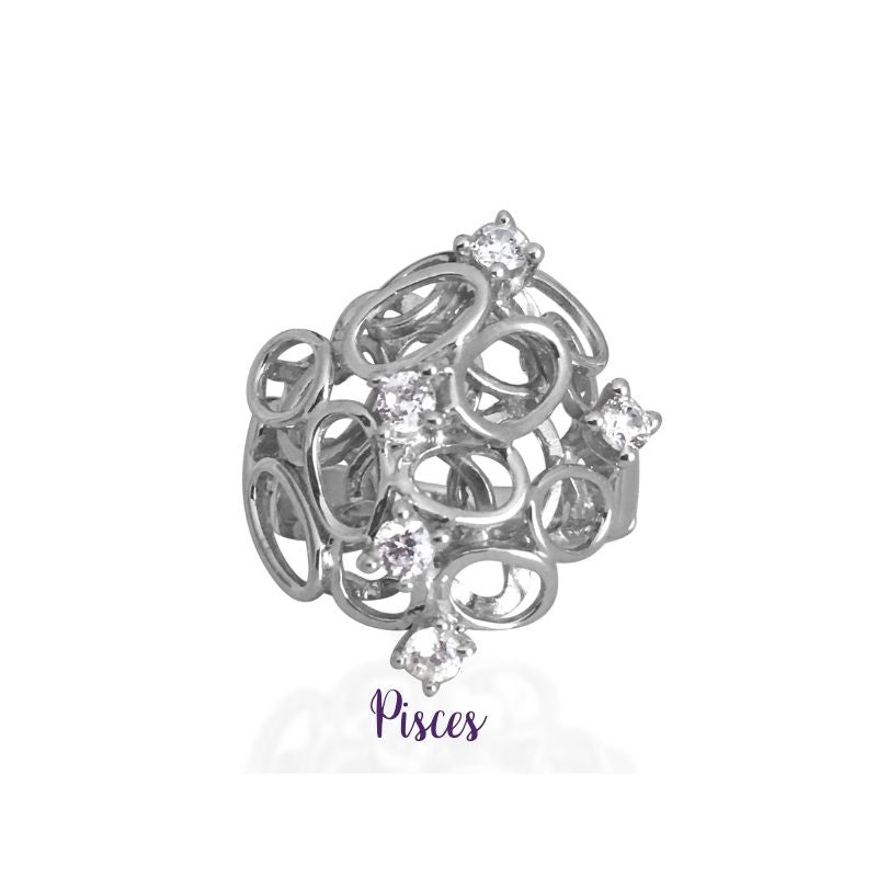 Pisces Zodiac Universe Ring Horoscope Jewelry by Goddaughters