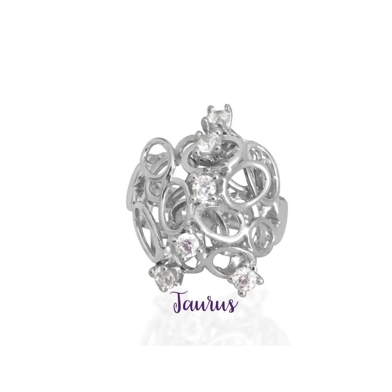 Aquarius Zodiac Universe Ring Horoscope Jewelry by Goddaughters