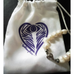 White AngelEyes Heart Satin Pouch perfect gift idea to protect your peace