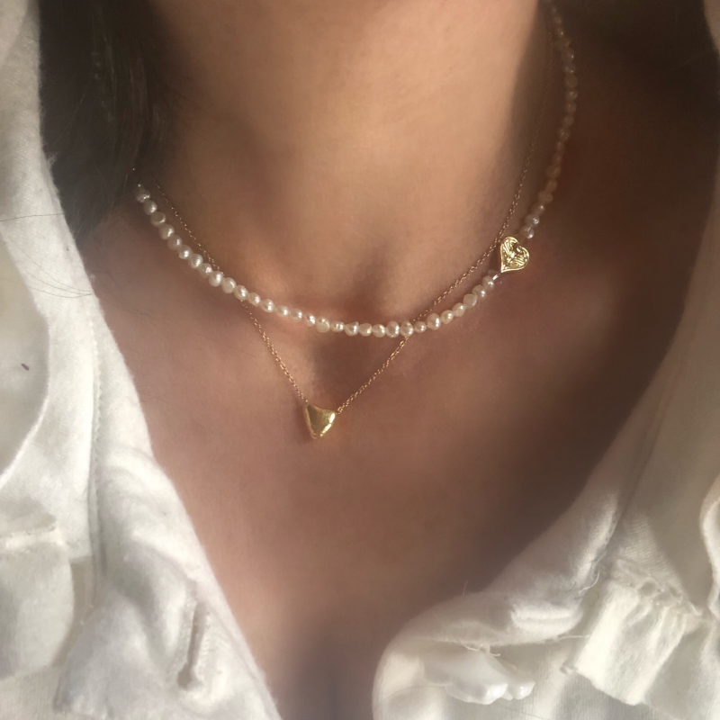Goddaughters AngelEyes Heart on my Shoulder FreshWater Pearl Necklace