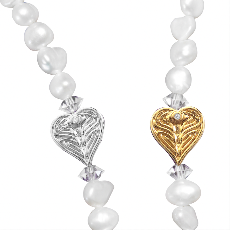 Goddaughters Angeleyes Heart On my shoulder Freshwater Pearl Necklace