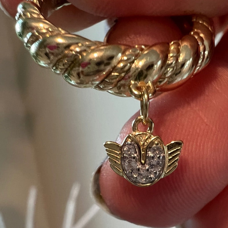 Tulip Angel Charm Ring