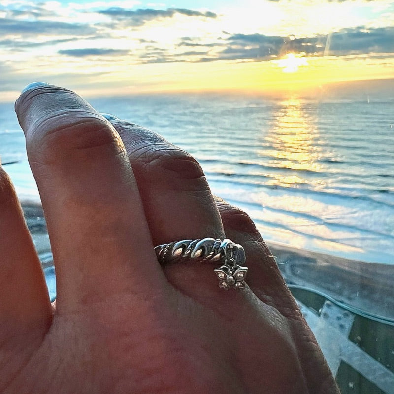 Butterfly Charm Rope Ring by Goddaughters