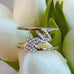 14KGold clad  with white topaz Effort Ring by Goddaughters