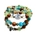 Turquoise & Wood Shiva Shell Wrap Bracelet