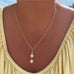 Sun Moonstone Pearl Drop Necklace