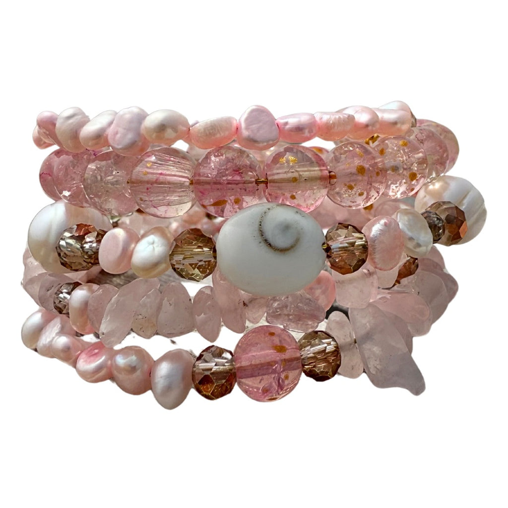 Pink Shiva Shell Wrap Bracelet