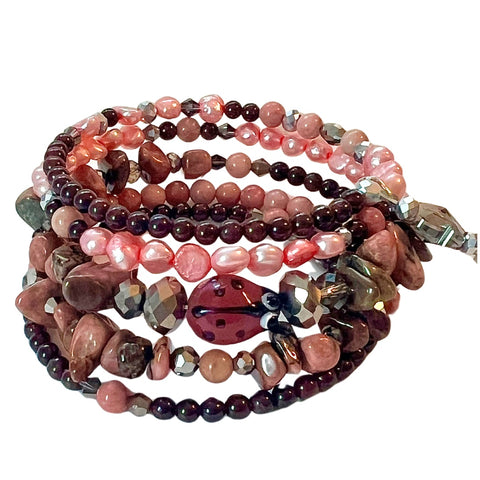 Lady Bug Luck Wrap Bracelet