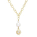 Sun Moonstone Pearl Drop Necklace