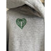Green Embroidered AngelEyes Heart on the Shoulder Grey Hoodie