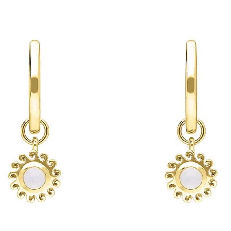 Sun Charm Huggie Earrings