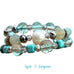 Agate Turquoise Pearl for Peace Wrap Bracelet Wearable Art for the Soul by Goddaughters 
