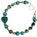 Armor Lava Rock Turquoise Heart Bracelet by Goddaughters 