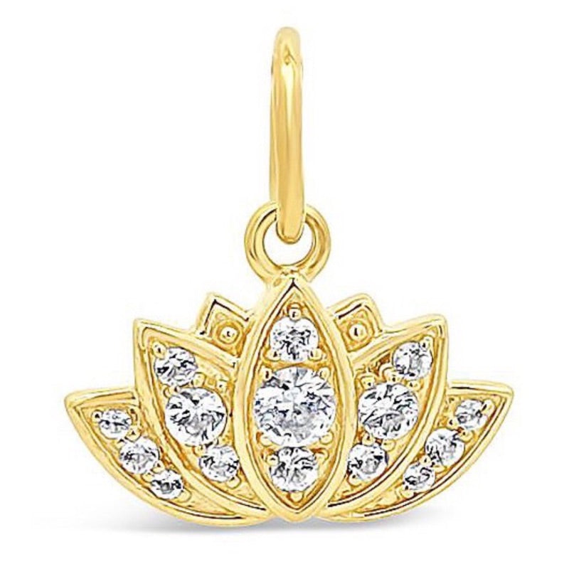 Lotus White Topaz Charm