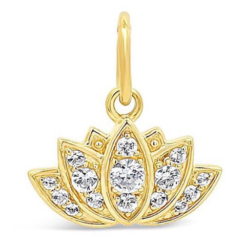 Lotus White Topaz Charm