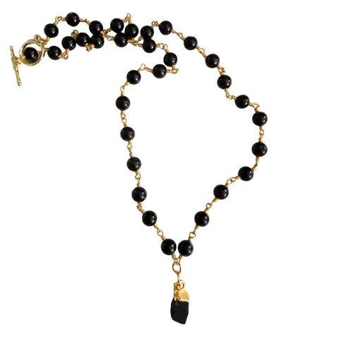 Black Crystal Protection Necklace