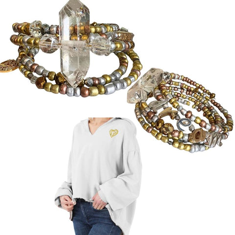Dream Affirmation Wrap Bracelet and AngelEyes Hoodie Bundle