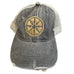 Gold  Dharma Wheel Grey Hat  by Goddaughters 