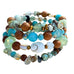 Turquoise & Wood Shiva Shell Wrap Bracelet