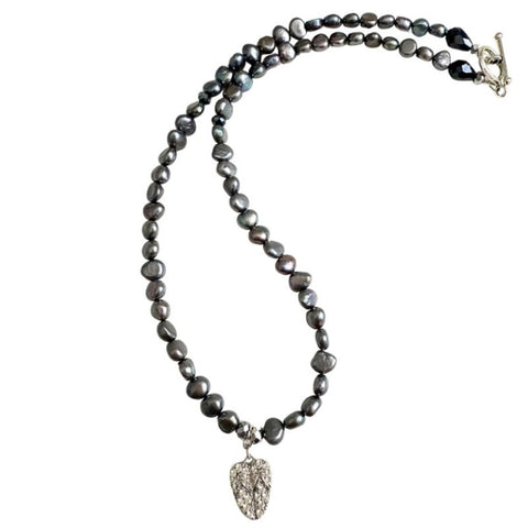 FlipFlop Heart Freshwater Pearl Necklace by Goddaughters 