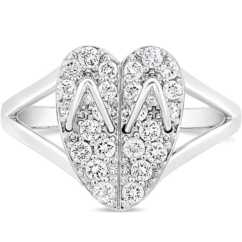 Flip Flop Heart Sterling Silver Ring by Goddaughters 