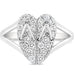 Flip Flop Heart Sterling Silver Ring by Goddaughters 