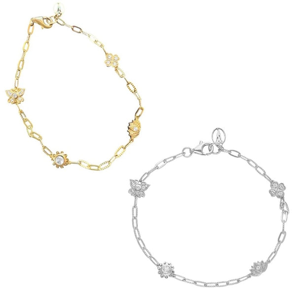 Goddaughters Good Vibes Bracelet In both silver and 14K gold clad 
