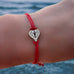 Goddaughters Sterling Silver AngelEyes Heart Red String Bracelet Wearable Art for the Soul 
